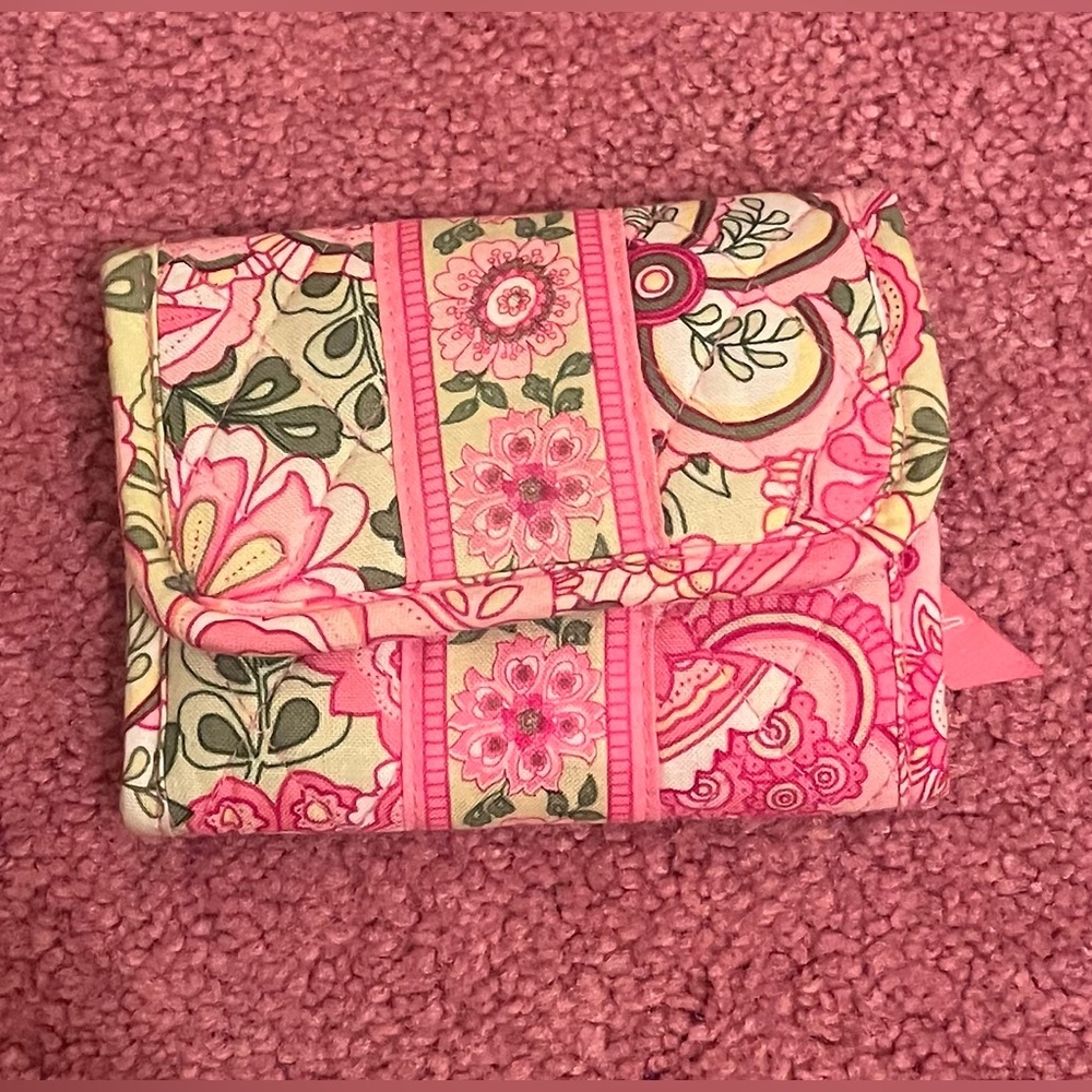 Vera Bradley Pink and Green Floral Clutch